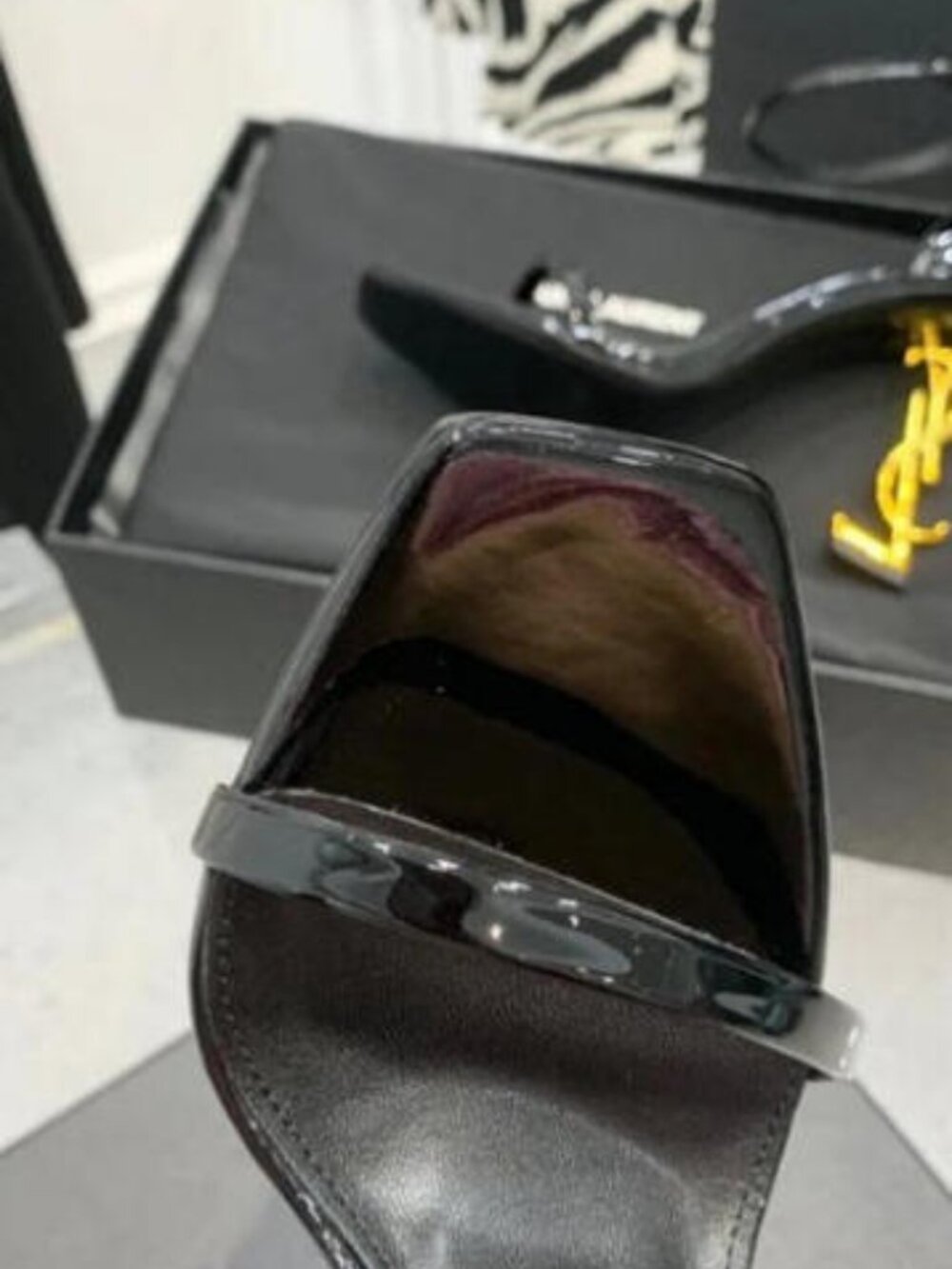 Saint Laurent Black & Gold Women's Heels - Size 38, With Original Box - Picture 5 of 5